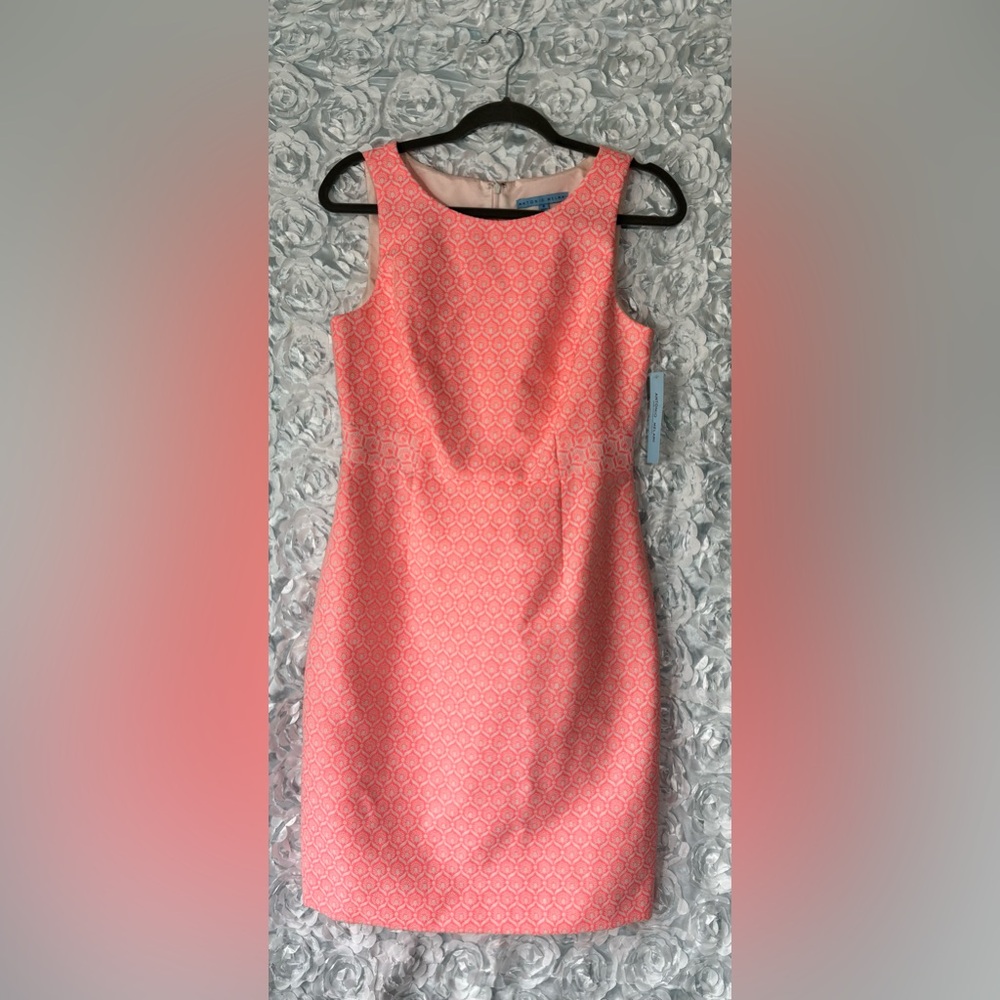 NWT Antonio Melani Aubrey Coral Tropical Sleeveless Sheath Women’s  Dress Size 6